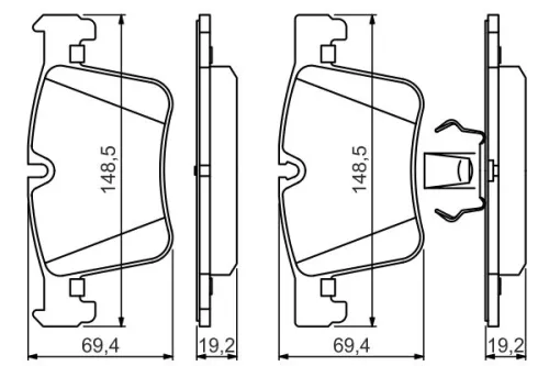 BOSCH Brake Pad Set, disc brake (0986494487)