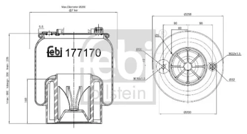 FEBI BILSTEIN 1x Bellow, air suspension (177170)