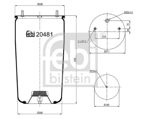 FEBI BILSTEIN 1x Bellow, air suspension (20481)
