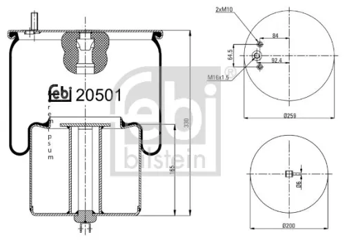 1x Bellow, air suspension