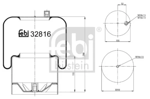 FEBI BILSTEIN 1x Bellow, air suspension (32816)