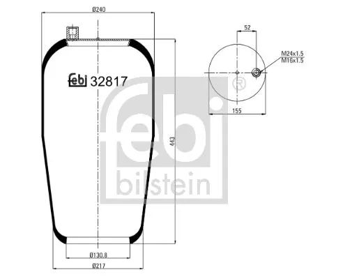 FEBI BILSTEIN 1x Bellow, air suspension (32817)