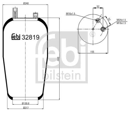 1x Bellow, air suspension