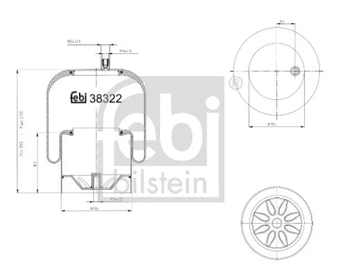 FEBI BILSTEIN 1x Bellow, air suspension (38322)