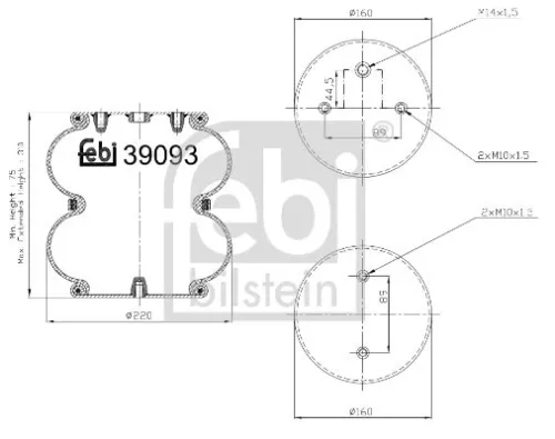 1x Bellow, air suspension