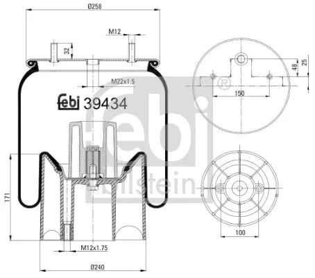 FEBI BILSTEIN 1x Bellow, air suspension (39434)
