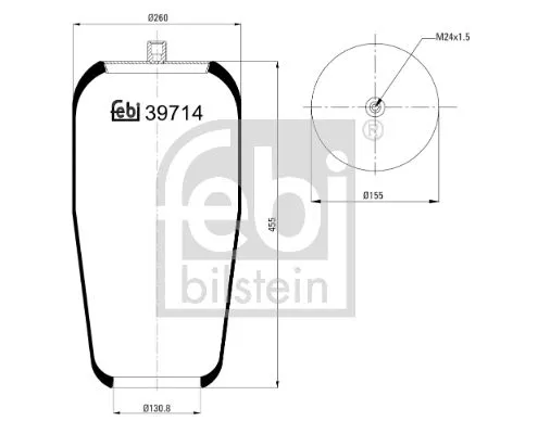 1x Bellow, air suspension