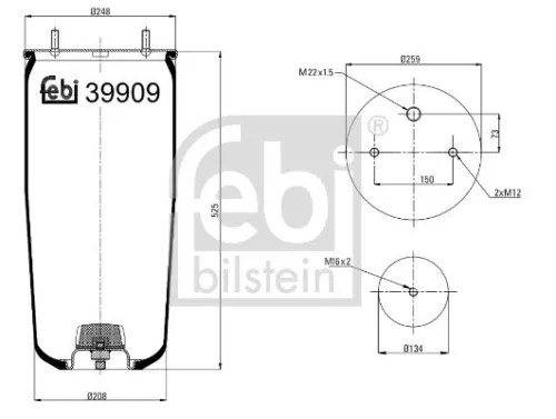 FEBI BILSTEIN 1x Bellow, air suspension (39909)