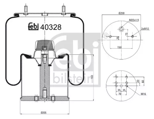 FEBI BILSTEIN 1x Bellow, air suspension (40328)