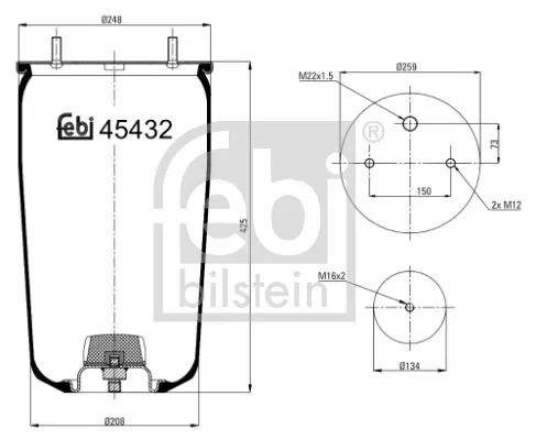 FEBI BILSTEIN 1x Bellow, air suspension (45432)