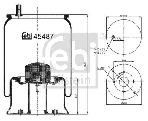 FEBI BILSTEIN 1x Bellow, air suspension (45487)