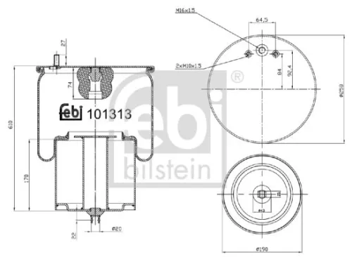FEBI BILSTEIN 1x Bellow, air suspension (101313)