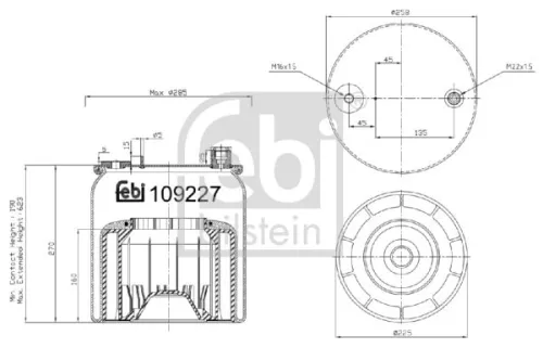FEBI BILSTEIN 1x Bellow, air suspension (109227)
