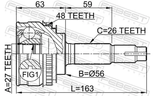 FEBEST Joint Kit, drive shaft (0110-018A48)