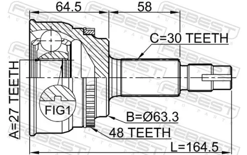 FEBEST Joint Kit, drive shaft (0110-060A48)