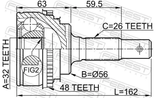 FEBEST Joint Kit, drive shaft (0110-AT190A48)
