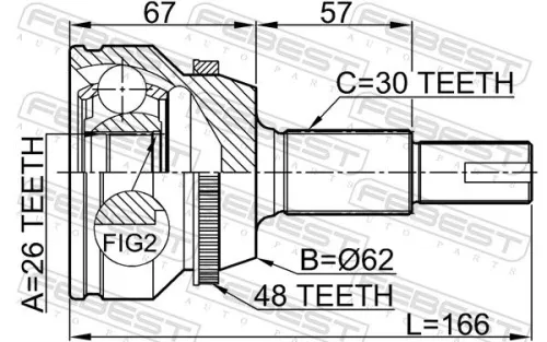 FEBEST Joint Kit, drive shaft (0110-GSV40A48)