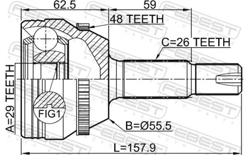 FEBEST Joint Kit, drive shaft (0110-ZZE132A48)
