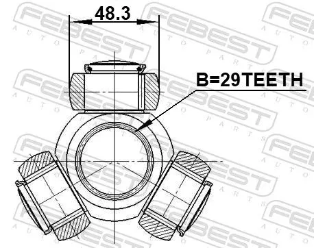 FEBEST Spider Assembly, drive shaft (0116-KUN26)