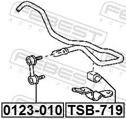 FEBEST Link/Coupling Rod, stabiliser bar (0123-010)