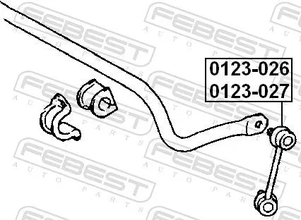 FEBEST Link/Coupling Rod, stabiliser bar (0123-027)