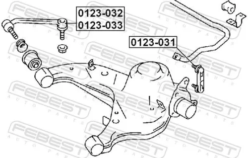 FEBEST Link/Coupling Rod, stabiliser bar (0123-033)