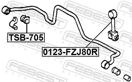 FEBEST Link/Coupling Rod, stabiliser bar (0123-FZJ80R)