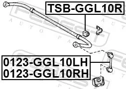 FEBEST Link/Coupling Rod, stabiliser bar (0123-GGL10RH)
