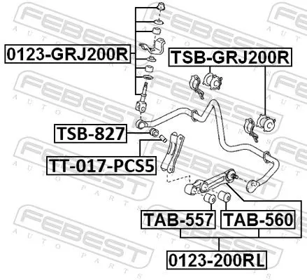 FEBEST Link/Coupling Rod, stabiliser bar (0123-GRJ200R)