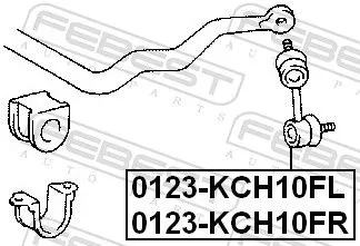 FEBEST Link/Coupling Rod, stabiliser bar (0123-KCH10FR)