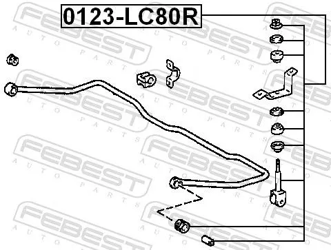 FEBEST Link/Coupling Rod, stabiliser bar (0123-LC80R)