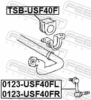 FEBEST Link/Coupling Rod, stabiliser bar (0123-USF40FR)