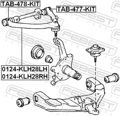 FEBEST Control/Trailing Arm, wheel suspension (0124-KLH28LH)
