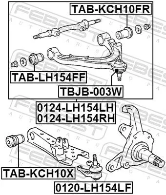 FEBEST Control/Trailing Arm, wheel suspension (0124-LH154RH)