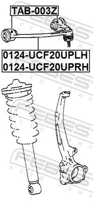 FEBEST Control/Trailing Arm, wheel suspension (0124-UCF20UPRH)