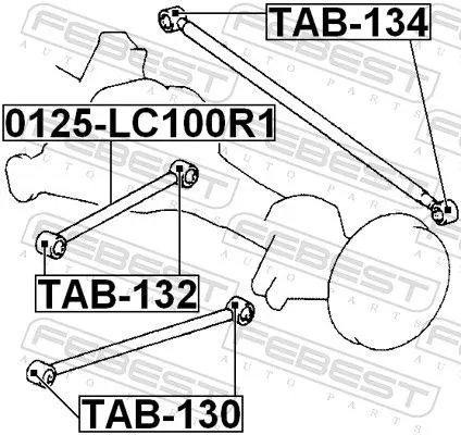 FEBEST Control/Trailing Arm, wheel suspension (0125-LC100R1)