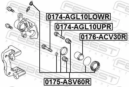 FEBEST Piston, brake caliper (0176-ACV30R)