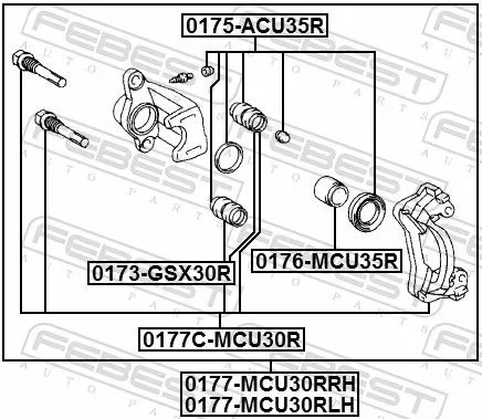 FEBEST Brake Caliper (0177-MCU30RRH)