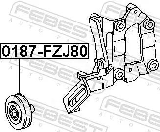 FEBEST Tensioner Pulley, V-ribbed belt (0187-FZJ80)