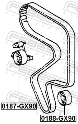FEBEST Tensioner Pulley, timing belt (0187-GX90)