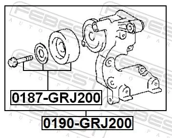 FEBEST Belt Tensioner, V-ribbed belt (0190-GRJ200)