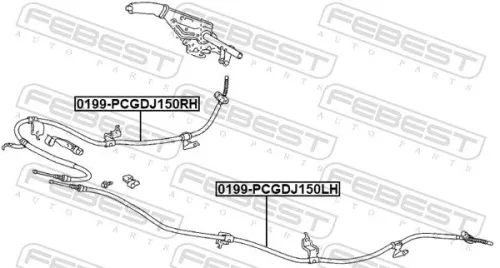 FEBEST Cable Pull, parking brake (0199-PCGDJ150RH)