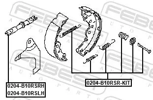 FEBEST Accessory Kit, parking brake shoes (0204-B10RSR-KIT)