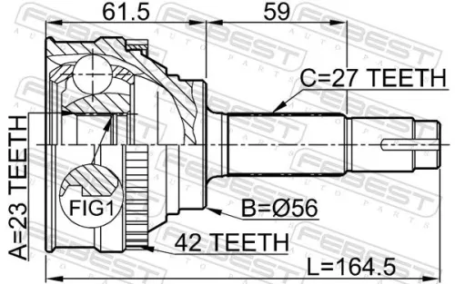 FEBEST Joint Kit, drive shaft (0210-019A42)