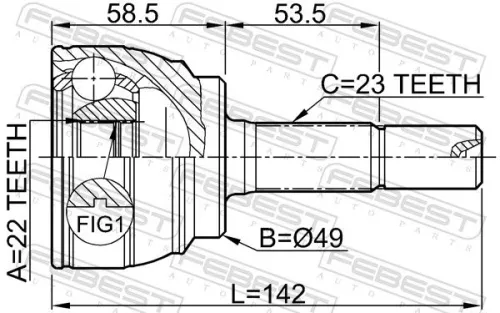 FEBEST Joint Kit, drive shaft (0210-E11)