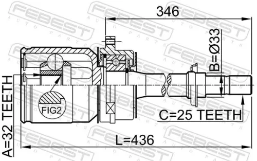FEBEST Joint Kit, drive shaft (0211-SR20RH)