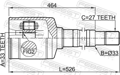 FEBEST Joint Kit, drive shaft (0211-T31RH)