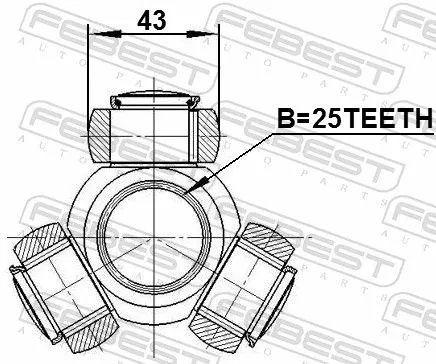 FEBEST Spider Assembly, drive shaft (0216-V10M)