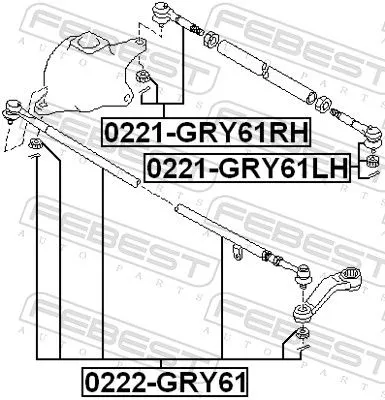 FEBEST Inner Tie Rod (0222-GRY61)