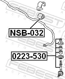 FEBEST Link/Coupling Rod, stabiliser bar (0223-530)